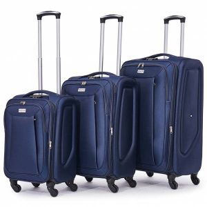 VERTICAL STUDIO Valise en tissu "Tromso" 20" 24" 28" Ensemble de 3 marine
