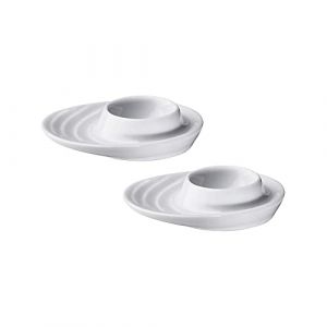 K&uuml;chenprofi 0750828202 Lot de 2 coquetiers en porcelaine rigide Blanc 8,9 x 10,2 cm