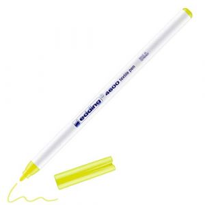 Edding 4600 Feutre pour textiles - jaune fluorescent - pointe ronde de 1 mm - feutre textile lavable en machine