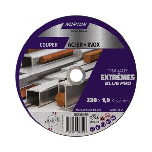 Norton clipper Tronc.fin plate extremes metal/inox 230 x 1,9 x 22,2