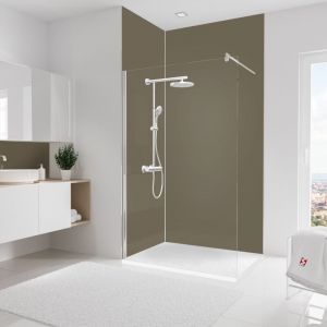 Schulte-ufer Panneau mural Taupe, rev&ecirc;tement pour douche et salle de bain, D&eacute;coDesign couleur Lot de 2 panneaux muraux: 90 x 255 cm + 120 x 255 cm