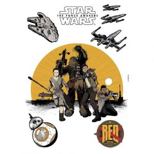 Komar Stickers muraux de Star Wars - Star Wars Resistance - 8 pi&egrave;ces - jaune/noir