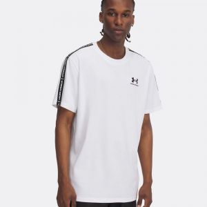 Under Armour T-shirt Icon Heavyweight Taping manche courte blanc noir - L