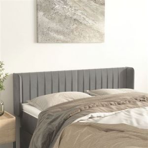 VidaXL Hoofdbord met randen 147x16x78/88 cm fluweel lichtgrijs3119054