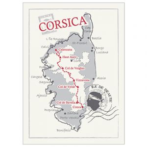 Les Ateliers du Linge 2 torchons Carte Corsica Ivoire 50 x 70 50 X 70 FICELLE