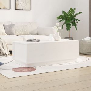 Image de VidaXL Table basse Blanc 100x50x35 cm Bois massif de pin