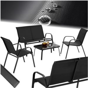 TecTake Ensemble de sièges pour 4 personnes structures en acier revêtu par poudre