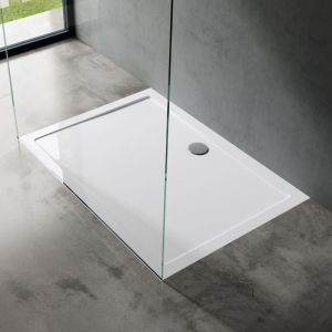 Bac à Douche Antiglisse Receveur de Douche Rectangulaire Blanc Acrylique Faro2 75x90x4cm + Bonde AL01 - Doporro
