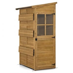 M MCombo Armoire de jardin en bois résistante aux intempéries rangement avec étagère réglable 1753