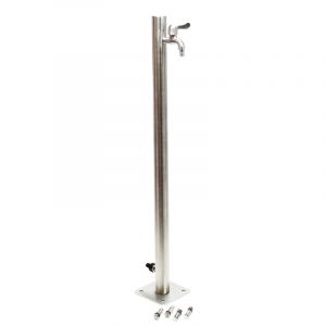 wiltec Colonne d’eau en acier inoxydable 85 cm Forme rond avec Robinet d’eau & Raccord Résistant au UV Gel - 61907