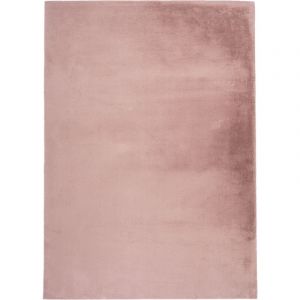 Sough - Tapis Salon Fourrure Poils Longs Velour Moelleux unicolore (Rose Poudré - 160x230cm)