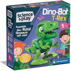 Clementoni Science & Play Robotics-Dino Bot T-Rex-Robot Assembler, Dinosaure Enfant, Scientifique 5 Ans, Jeu Éducatif-Made in Italy, 75073, Multicolore, Moyen