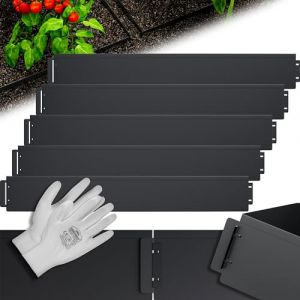 Lot de 45 bordures de parterres Noir M&eacute;tal 45mx14cm