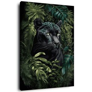 Ceanothe Tableau sur toile panthère noire 30x45 cm - Impression sur Toile Murale Décorative - Image imprimée en HD sur Toile - Toile sur Châssis en Bois FSC