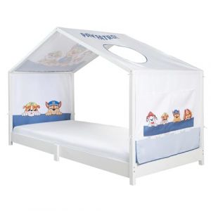 Roba Housse pour lits Montessori 90 x 200 cm au design Paw Patrol - Accessoire adapté pour transformer en lit à baldaquin - Inclus : 3 pochettes de rangement et fenêtre de toit