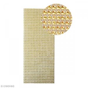 Image de PW International Plaque De Strass Adhésive 10 X 25 Cm Doré - Graine Créative