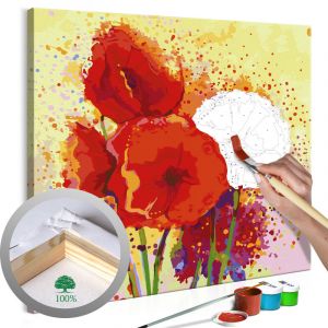 Image de Artgeist Tableau à Peindre Soi-Même "Coquelicots Modernes" 60x60cm