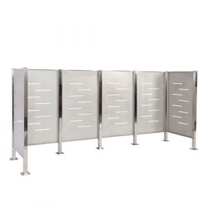 Cache-poubelle MENDLER HWC-J55 Habillage de poubelle150x325x85cm métal inox
