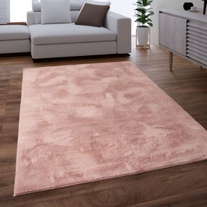 Tapis Salon Adulte Poil Long Shaggy Lavable En Machine Moelleux Pelucheux RosaRose 120 cm rond - Paco Home