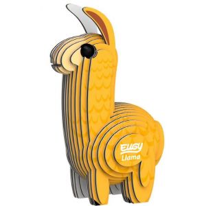 Eugy Puzzle lama en 3D 6 x 9 cm carton orange 2 pi&egrave;ces