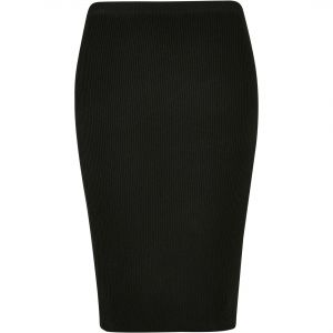 Urban classics Jupe mi-longue en tricot côtelé femme