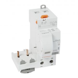 Legrand Bloc diff adapt DX³-vis-2P-230/400 V~-63 A-type AC-30 mA-disj 1 mod/pôle