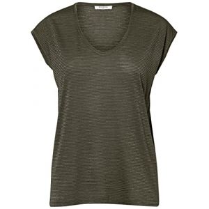 Image de Pieces PCBILLO Tee Stripes Noos T-Shirt, Feuille de Raisin/d&eacute;tail : Lurex dor&eacute;, XS Femme