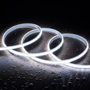 Ruban Led Dimmable 220v Cob Auto-Redressement 320 Led/M 720 Lm/M Largeur 12 Mm Ip65 Coupe 50 Cm Sur Mesure 6000k