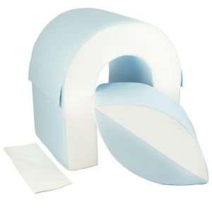 Set de 2 blocs en mousse blanc, bleu (pastel)