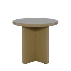 DRAWER Table d'appoint ronde en bois laqué ø50cm - Marron - Paloma