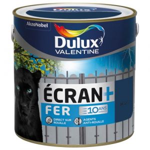 Dulux Valentine Peinture fer brillant écran+ 2 L - marine - Peinture antirouille, Peinture métal