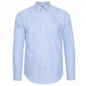 Ben Sherman Oxford Cotton Hommes Chemise &agrave; manches longues 1012796-BLEU