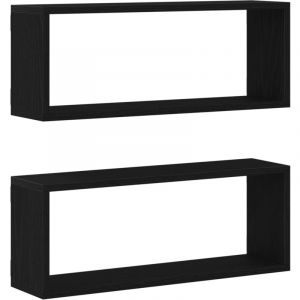 VidaXL Tagères murales 2 pièces Chêne noir 60x15x23 cm en bois d'ingénierie