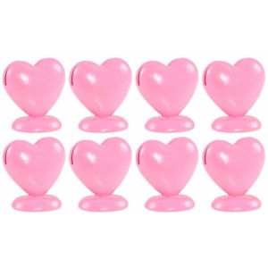 Ruedelafete Boîte de 8 Porte-cartes Coeur en résine 5cm, Rose