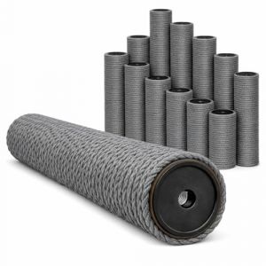 Eyepower &Oslash; 9,2 cm : Poteau &agrave; Griffer de Remplacement Gris - 45 cm Filetage M8 - Colonne en Sisal avec Noyau Stable - Accessoire Arbre &agrave; Chat pour R&eacute;paration Griffoir - Pilier avec Corde Naturelle