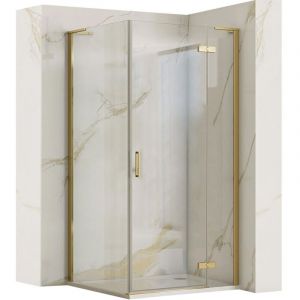 Réa Cabine de douche hugo gold brush 90x90