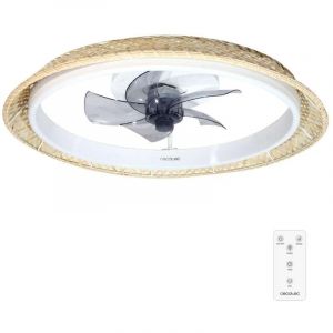 Cecotec Ventilateur de plafond de avec EnergySilence LampAero 620 Natural Design Light. Moteur dc 20W, éclairage led, 5 pales 17 pouces, contrôle,