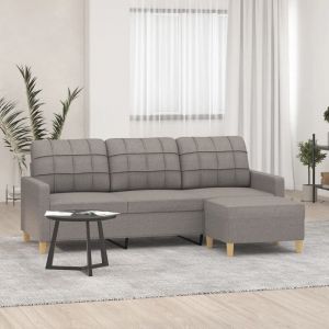 VidaXL Canapé à 3 places avec repose-pieds Taupe 180 cm Tissu, canapé, canapé avec repose-pieds, canapé trois places, canapé 3 places, fauteuil
