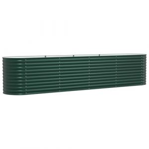 VidaXL Bac de jardin surélevé Vert 400x80x81 cm en acier galvanisé