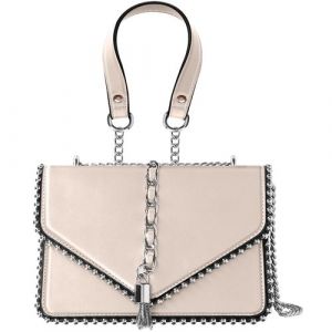 Sac &agrave; Main Trendy avec Anse en Cha&icirc;ne M&eacute;tallique Gallantry Beige