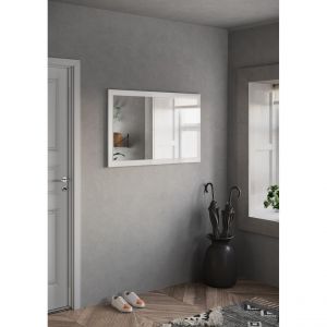 Miroir Ferrare à fixer cadre coloris blanc laqué brillant. L72x 118H