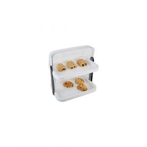 APS Vitrine de buffet double étage, blanc