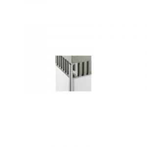 Profilé de finition pour angle sortant QUADEC A - Alu chromé anodisé brossé - Hauteur 10 mm - Barre de 2,5 ML - bois