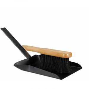 Pelle à cendres de cheminée et balayette en acier four poêle cheminée 37 cm noir 13_0001954