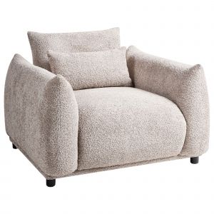 Beliani Fauteuil Jamsa Bouclé Taupe