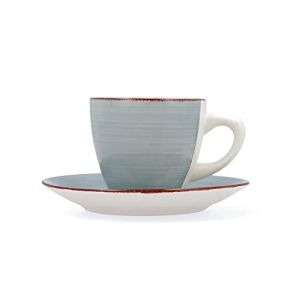 Image de Quid Vita Morning Lot de 2 tasses avec soucoupe en grès Passe au micro-ondes 22 cl