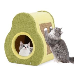 Coast Maison pour chat - Forme Advocado - Avec griffoir - 35 x 33 x 40 cm - Vert