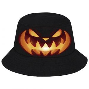 Chapeau bob noir citrouille effrayante adulte - générique 13752