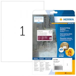 Herma 4698 Étiquettes plastique 210 x 297 A4 LaserCopy Blanc