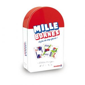 Dujardin Mille Bornes Prestige, Jeu de société, Jeu de cartes, Boite métal, coffret cadeau, Atteignez les 1000 bornes en premier, A jouer en Famille et entre Amis, 2 à 8 joueurs, Dès 6 ans